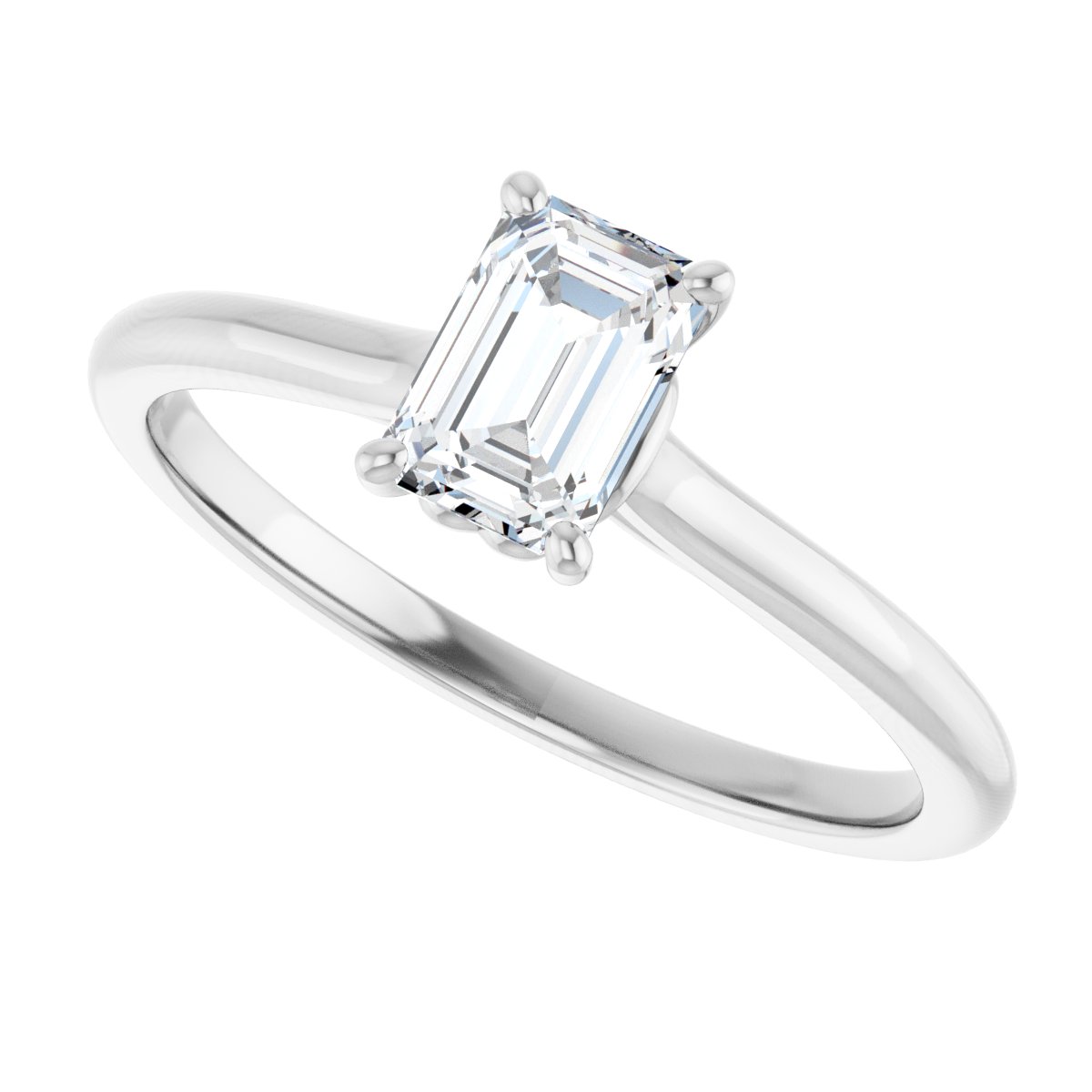 Emerald Solitaire Engagement Ring Mounting - gallery - Series 123060