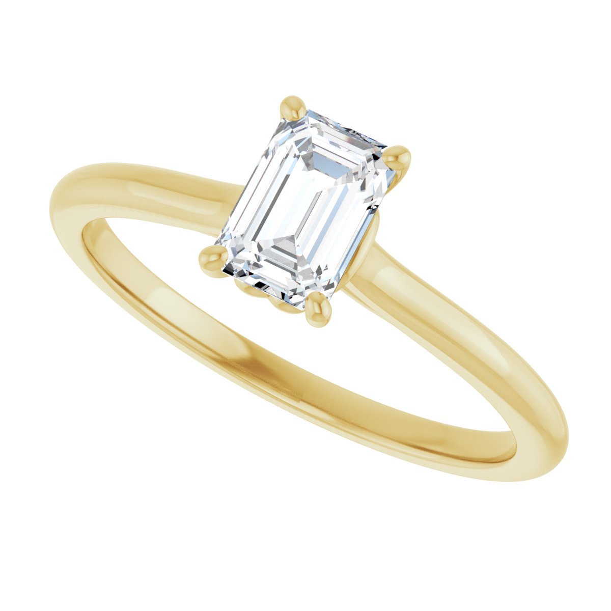Emerald Solitaire Engagement Ring Mounting - gallery - Series 123060