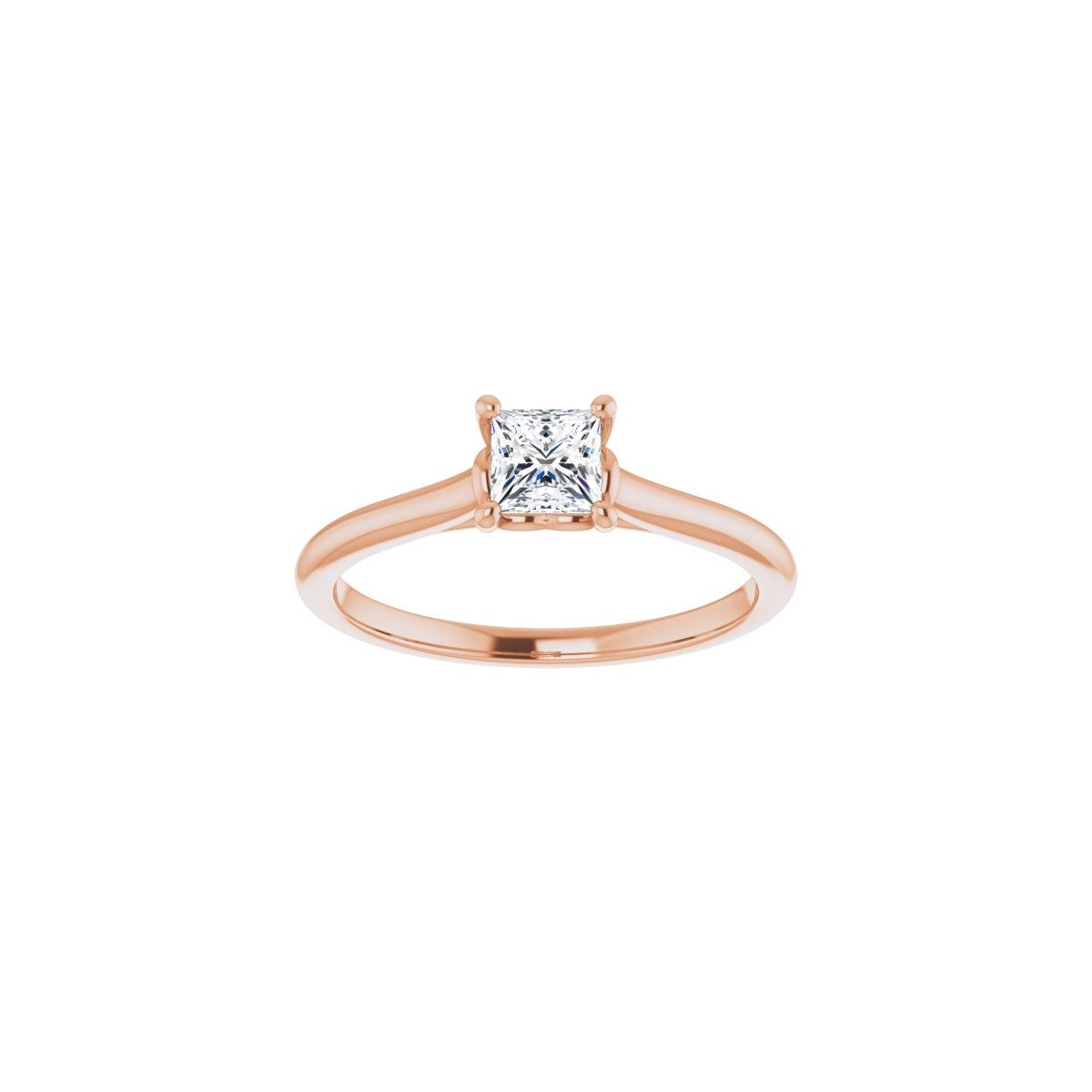 Square Solitaire Engagement Ring Mounting - gallery - Series 123060
