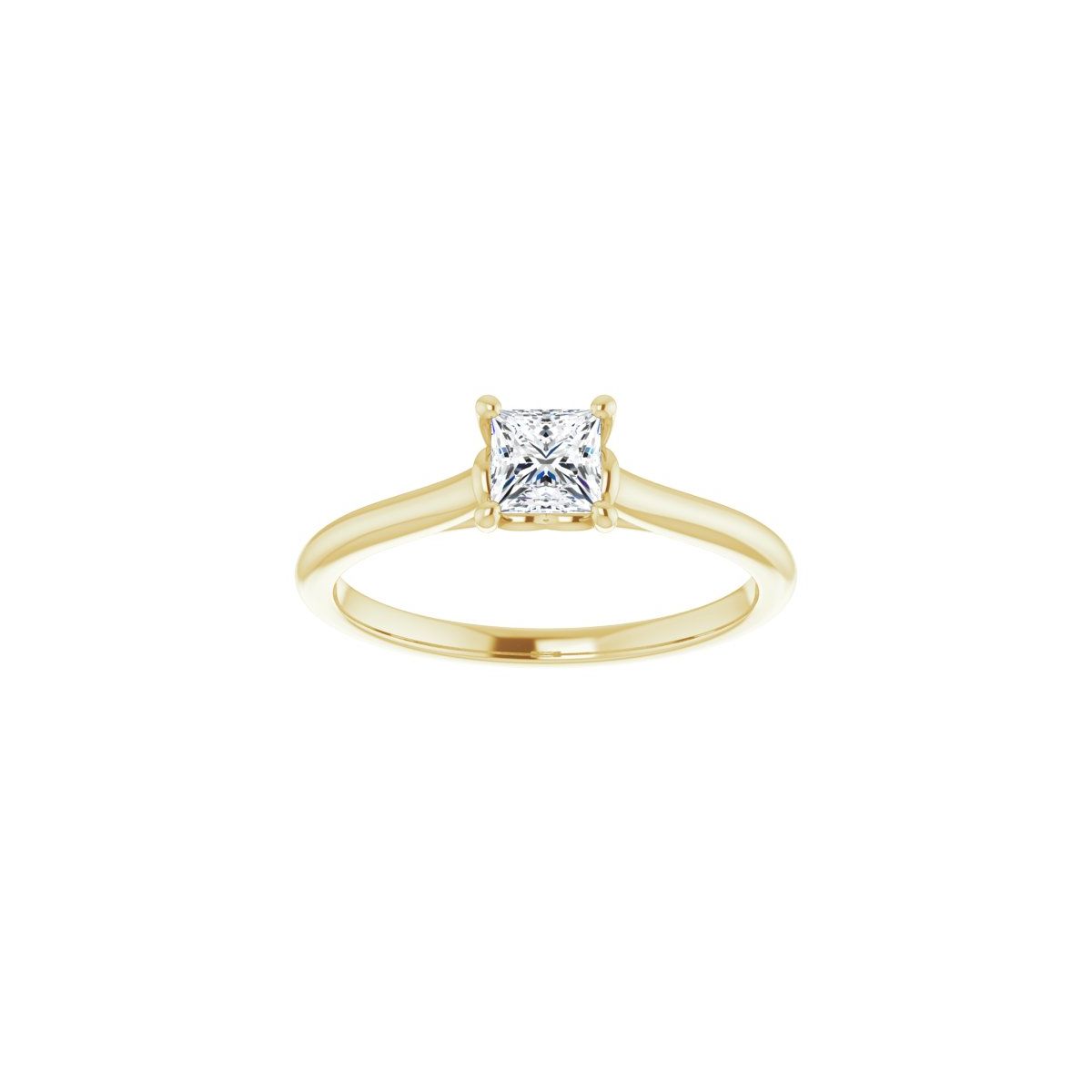 Square Solitaire Engagement Ring Mounting - gallery - Series 123060