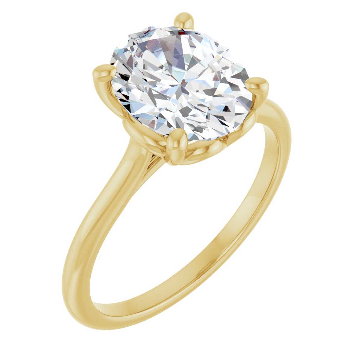 Square Solitaire Engagement Ring Mounting - gallery - Series 123060