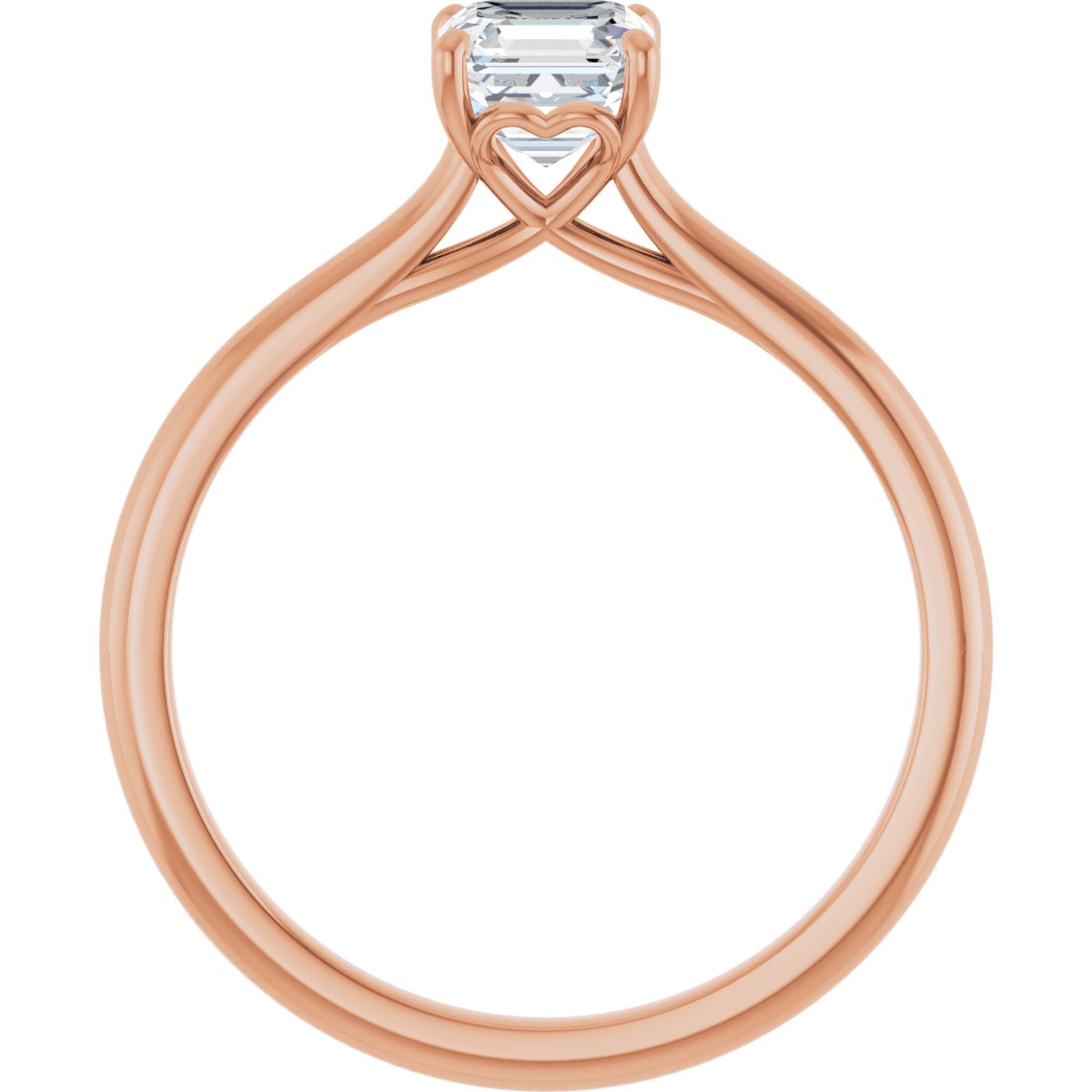 Asscher Solitaire Engagement Ring Mounting - gallery - Series 123060