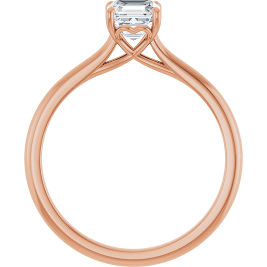 Asscher Solitaire Engagement Ring Mounting - gallery - Series 123060