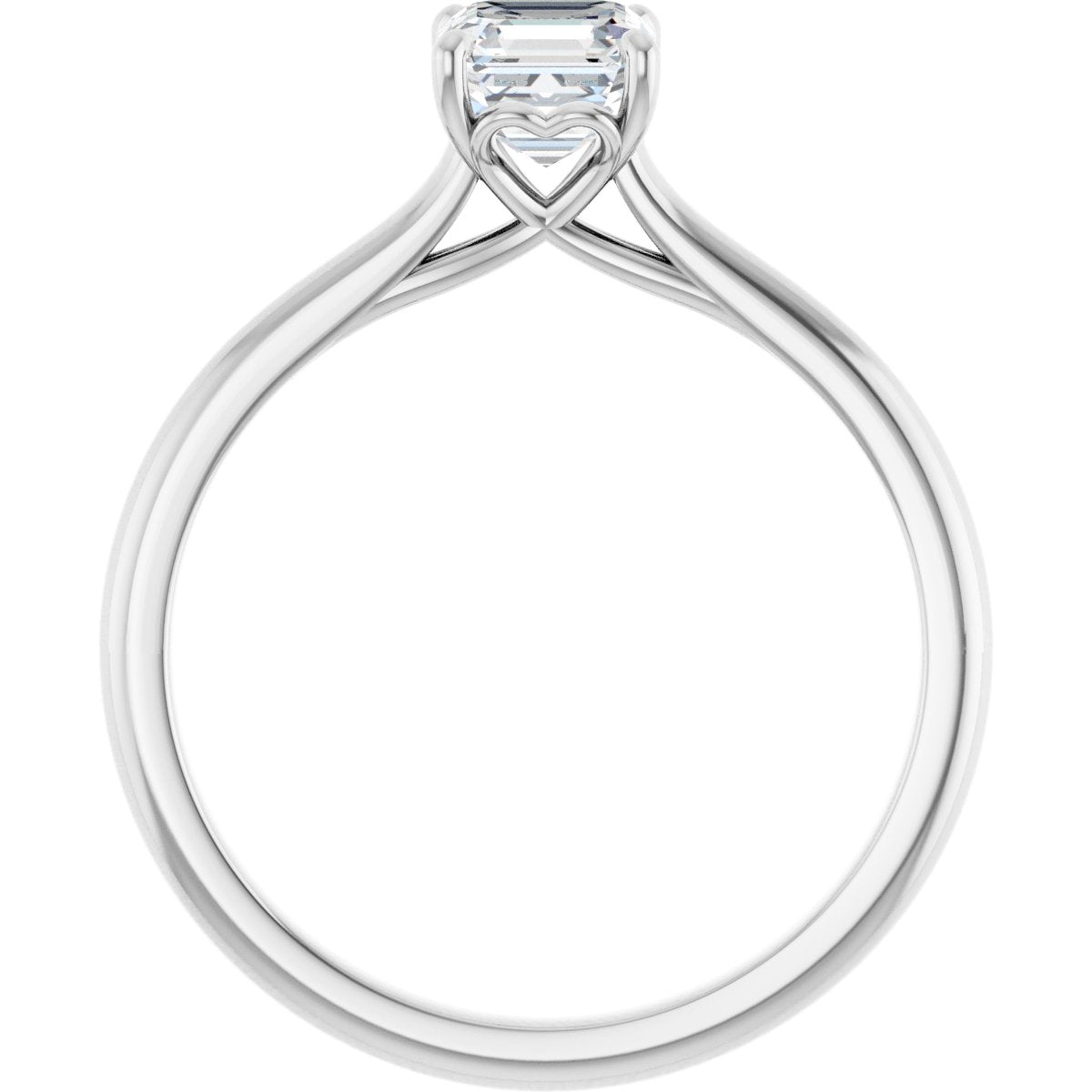 Asscher Solitaire Engagement Ring Mounting - gallery - Series 123060