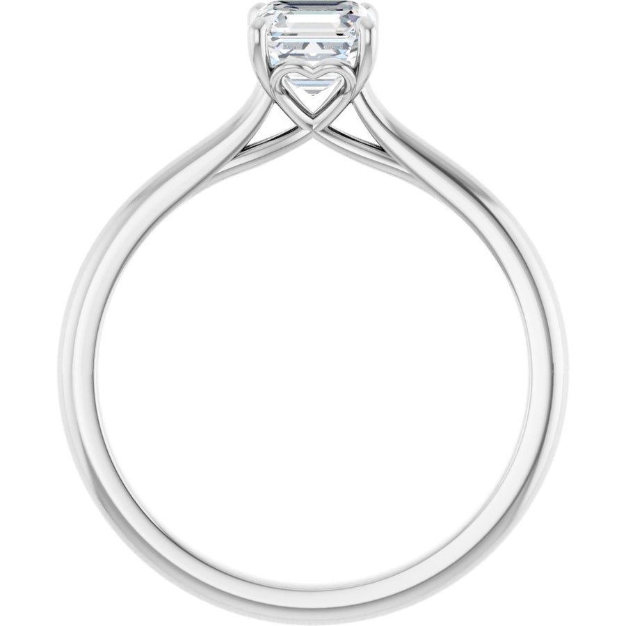 Asscher Solitaire Engagement Ring Mounting - gallery - Series 123060