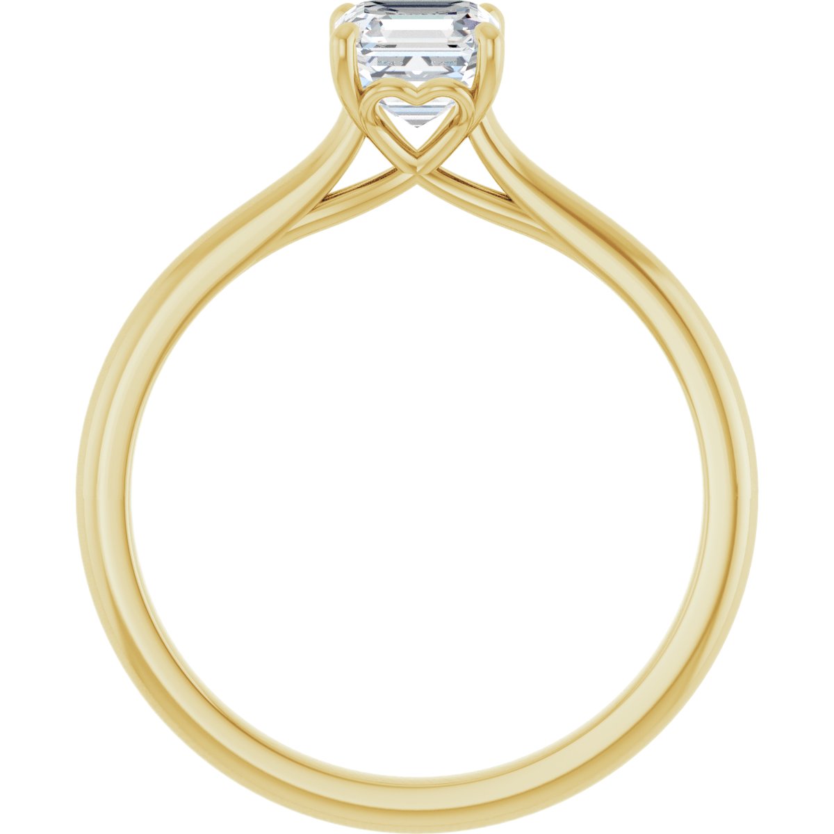 Asscher Solitaire Engagement Ring Mounting - gallery - Series 123060