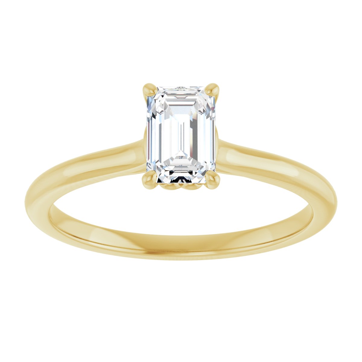 Emerald Solitaire Engagement Ring Mounting - gallery - Series 123060