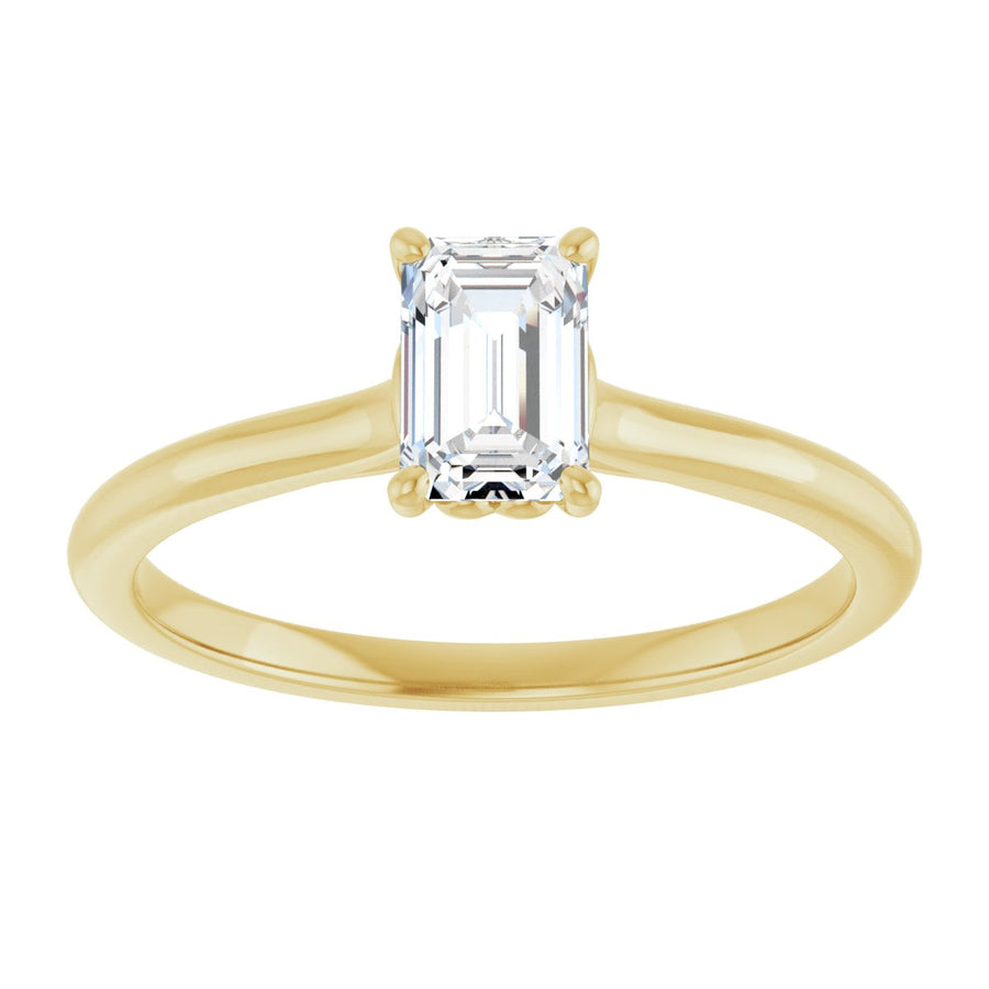 Emerald Solitaire Engagement Ring Mounting - gallery - Series 123060