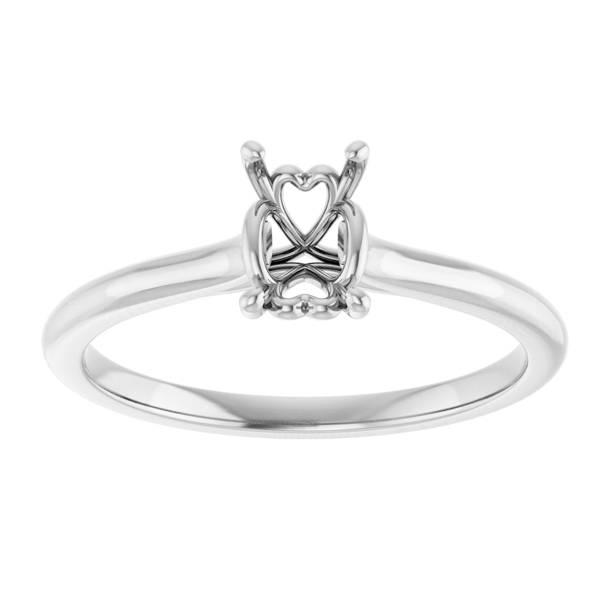 Emerald Solitaire Engagement Ring Mounting - gallery - Series 123060