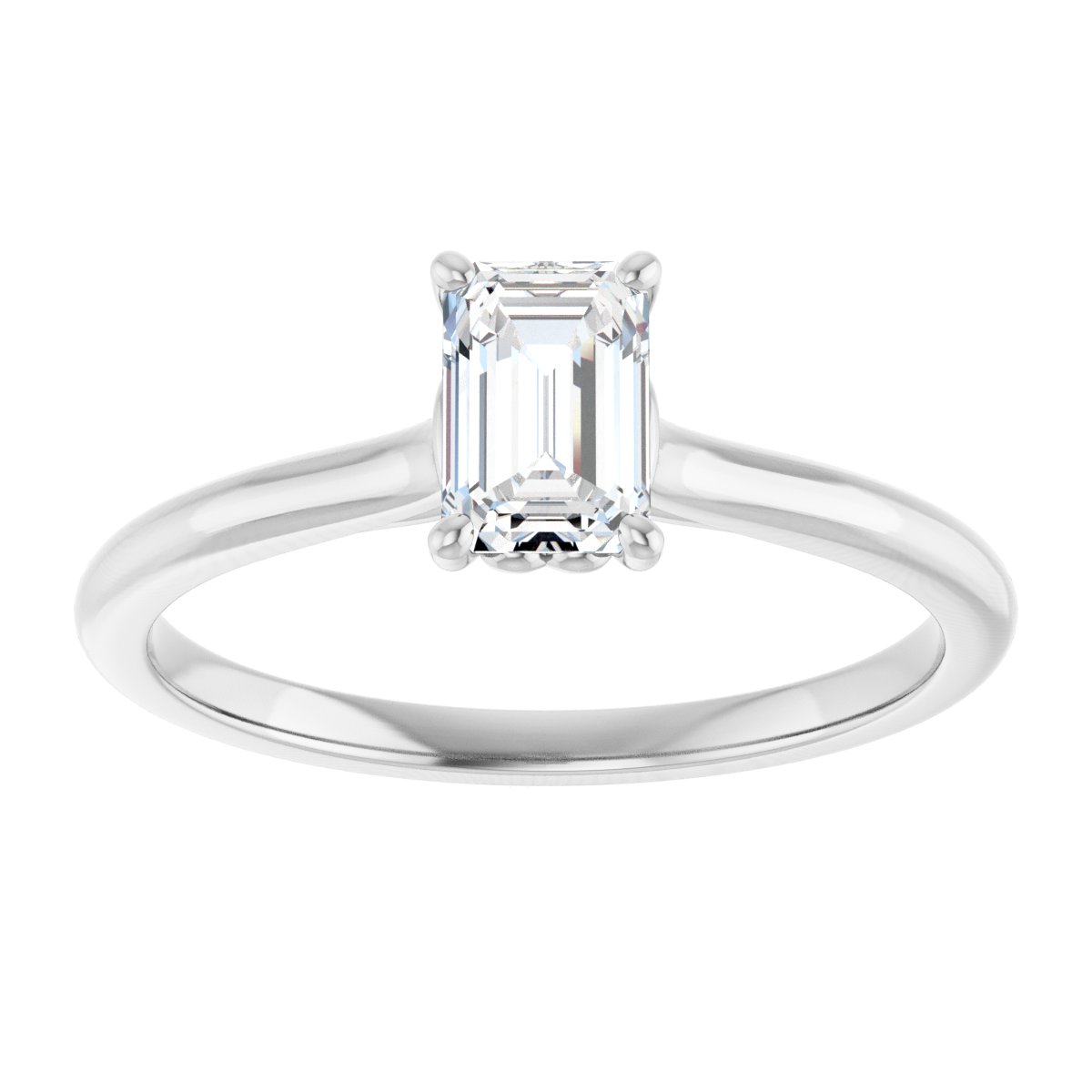Emerald Solitaire Engagement Ring Mounting - gallery - Series 123060