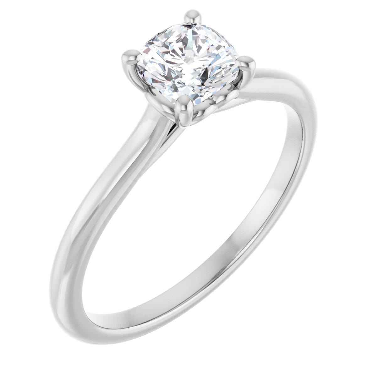 Natural Diamond Cushion Solitaire Engagement Ring Mounting - 14K Gold - Series 123060