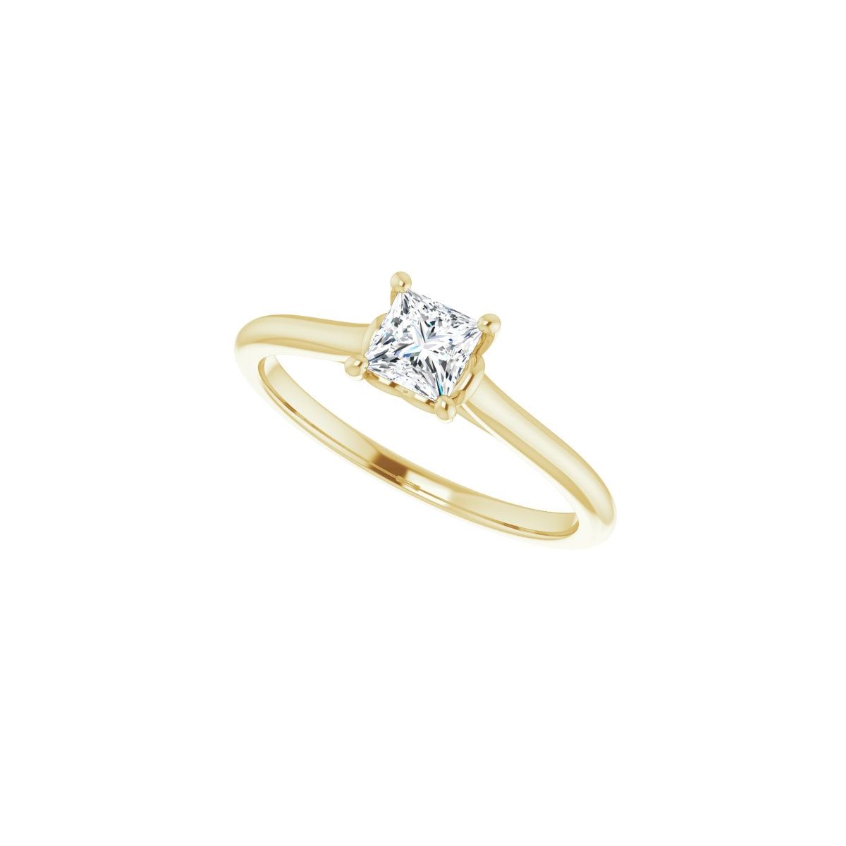 Square Solitaire Engagement Ring Mounting - gallery - Series 123060