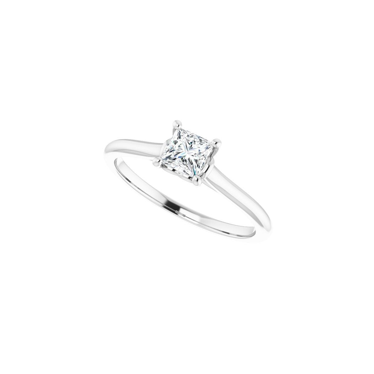 Square Solitaire Engagement Ring Mounting - gallery - Series 123060