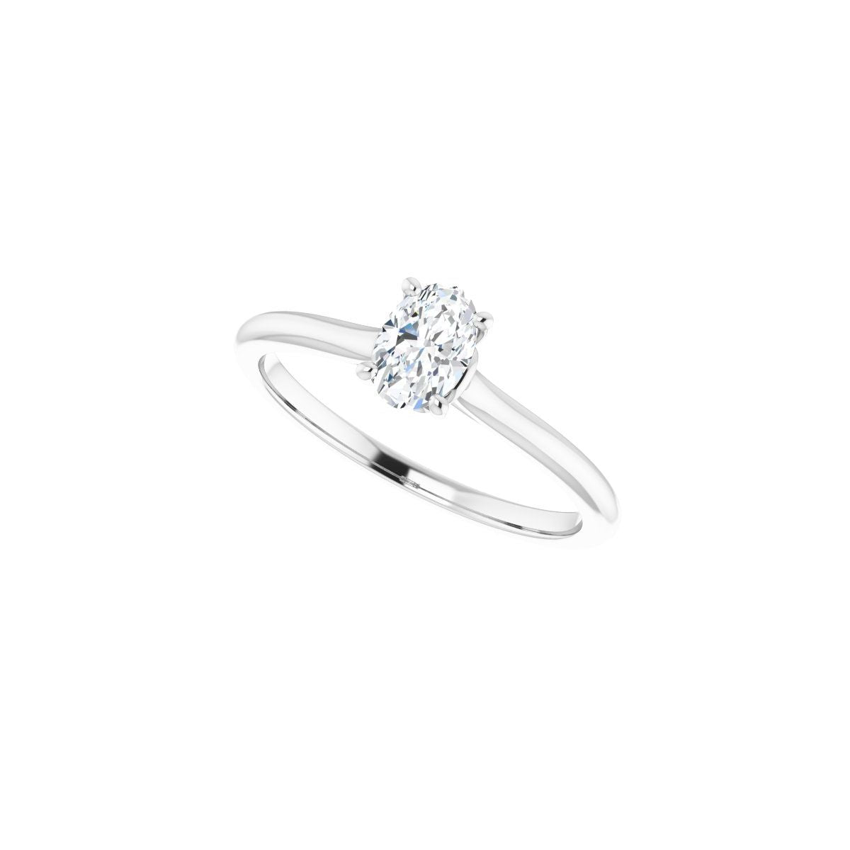Oval Solitaire Engagement Ring Mounting - gallery - Series 123060