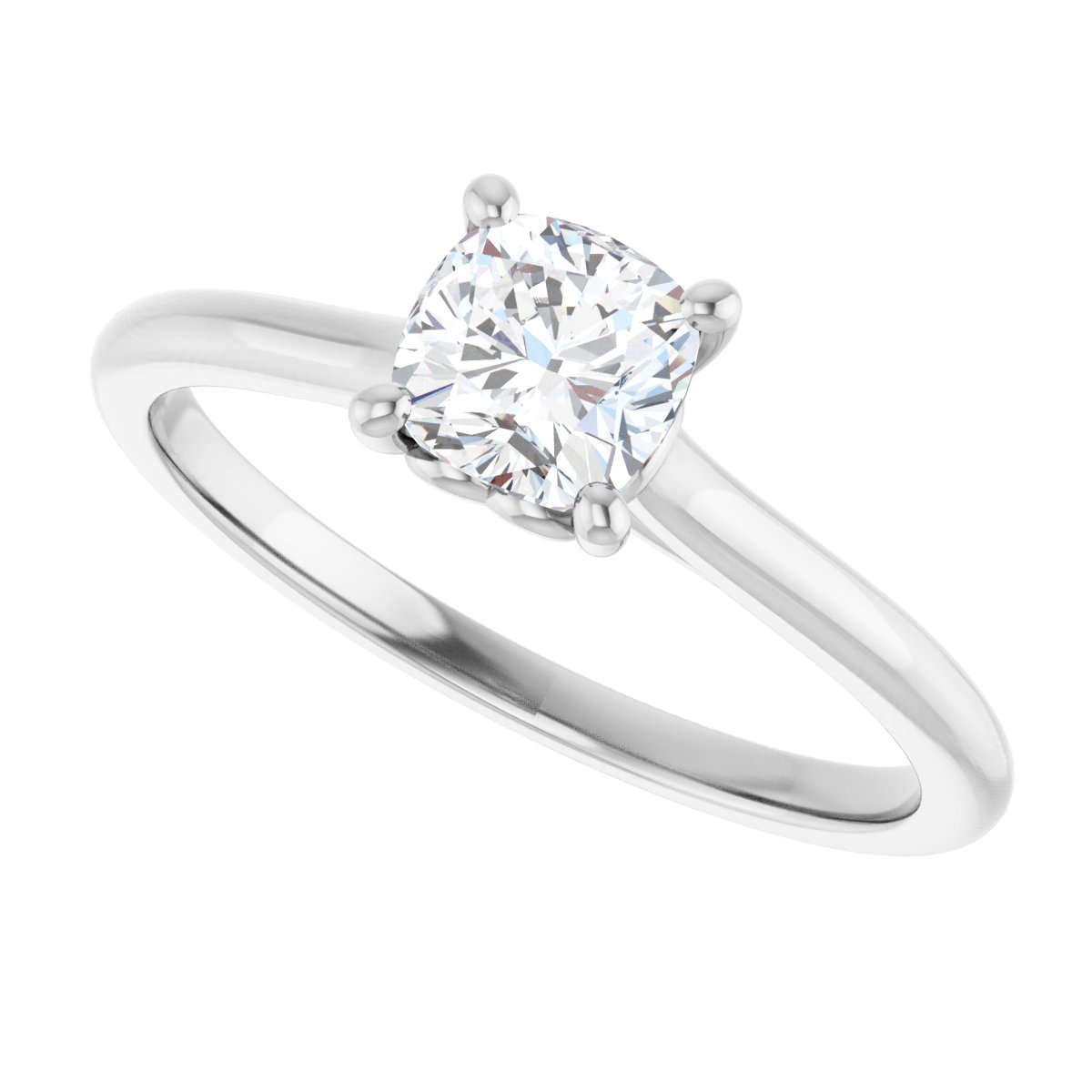 Cushion Solitaire Engagement Ring Mounting - gallery - Series 123060