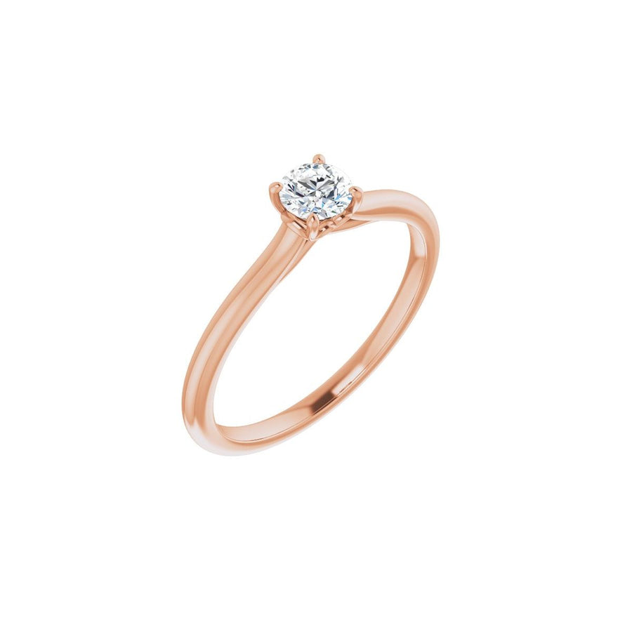 Natural Diamond Round Solitaire Engagement Ring Mounting - 14K Gold - Series 123060