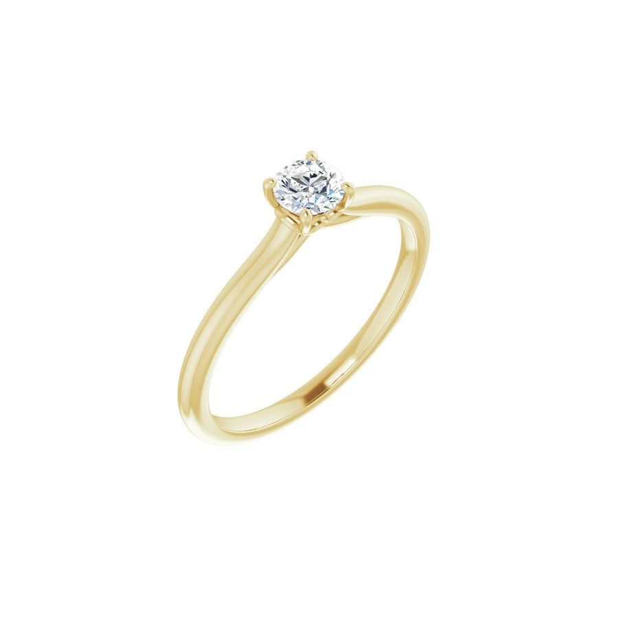 Natural Diamond Round Solitaire Engagement Ring Mounting - 14K Gold - Series 123060