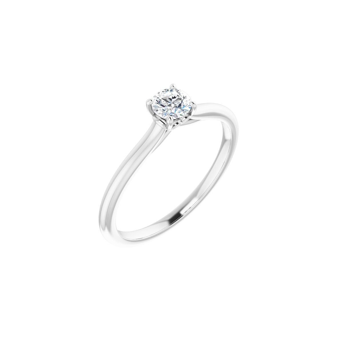 Natural Diamond Round Solitaire Engagement Ring Mounting - 14K Gold - Series 123060