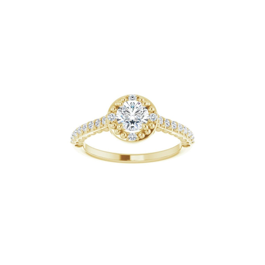 Round Halo-Style Beaded Engagement Ring Semi-Mount - gallery - Series 123144