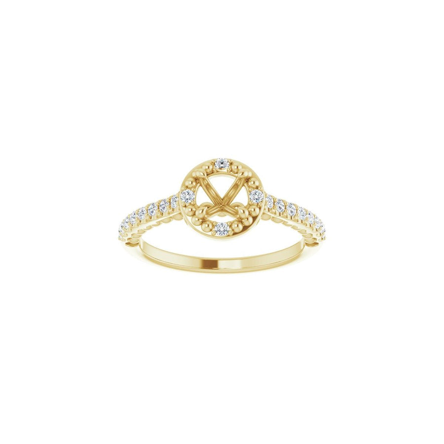 Round Halo-Style Beaded Engagement Ring Semi-Mount - gallery - Series 123144