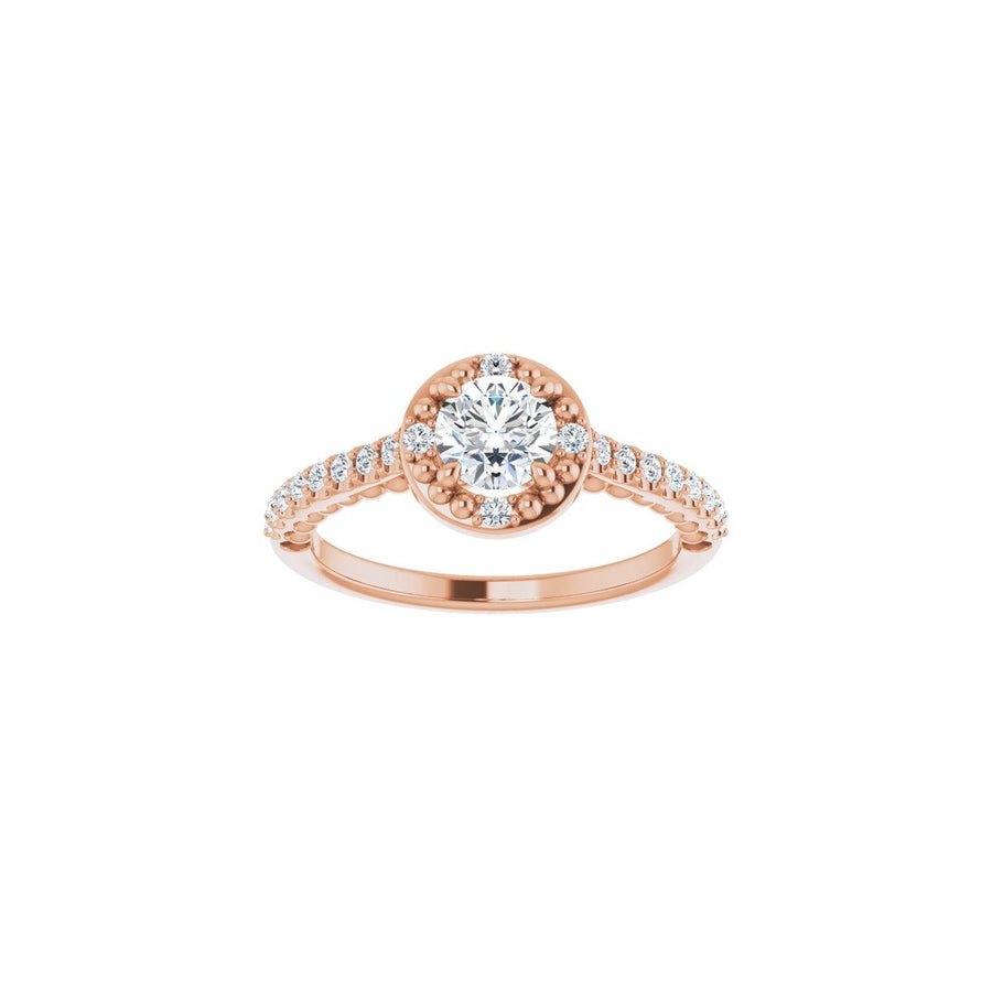 Round Halo-Style Beaded Engagement Ring Semi-Mount - gallery - Series 123144