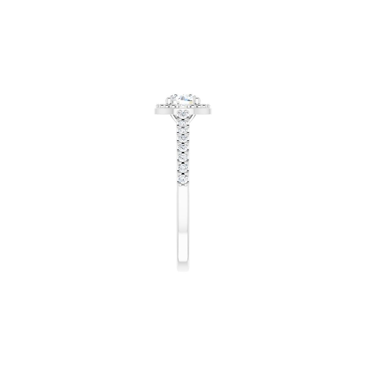 Round Halo-Style Beaded Engagement Ring Semi-Mount - gallery - Series 123144
