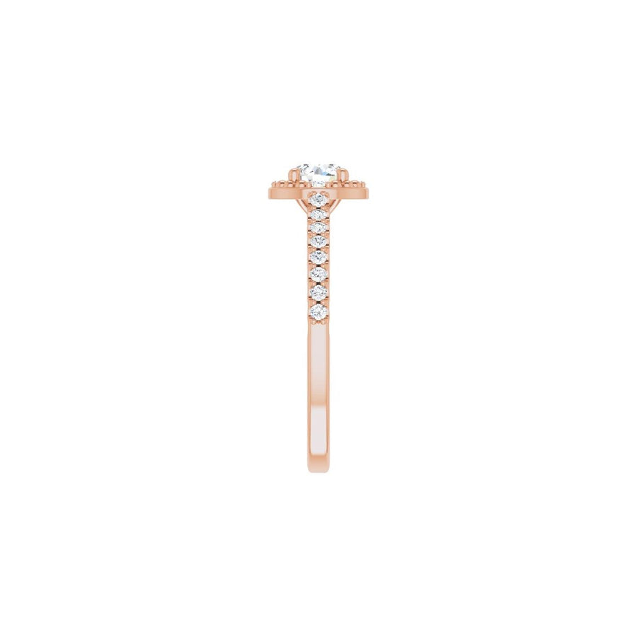 Round Halo-Style Beaded Engagement Ring Semi-Mount - gallery - Series 123144