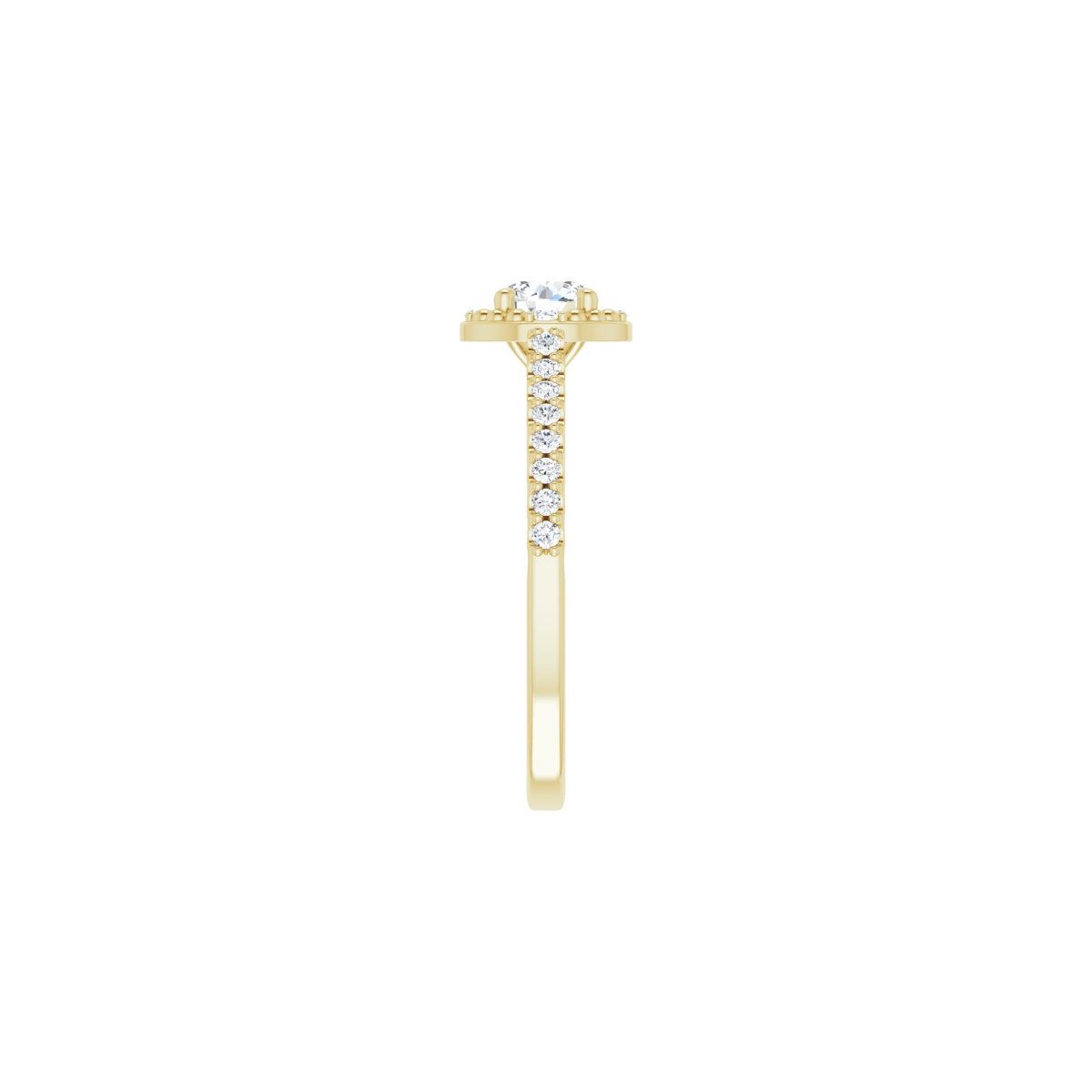 Round Halo-Style Beaded Engagement Ring Semi-Mount - gallery - Series 123144