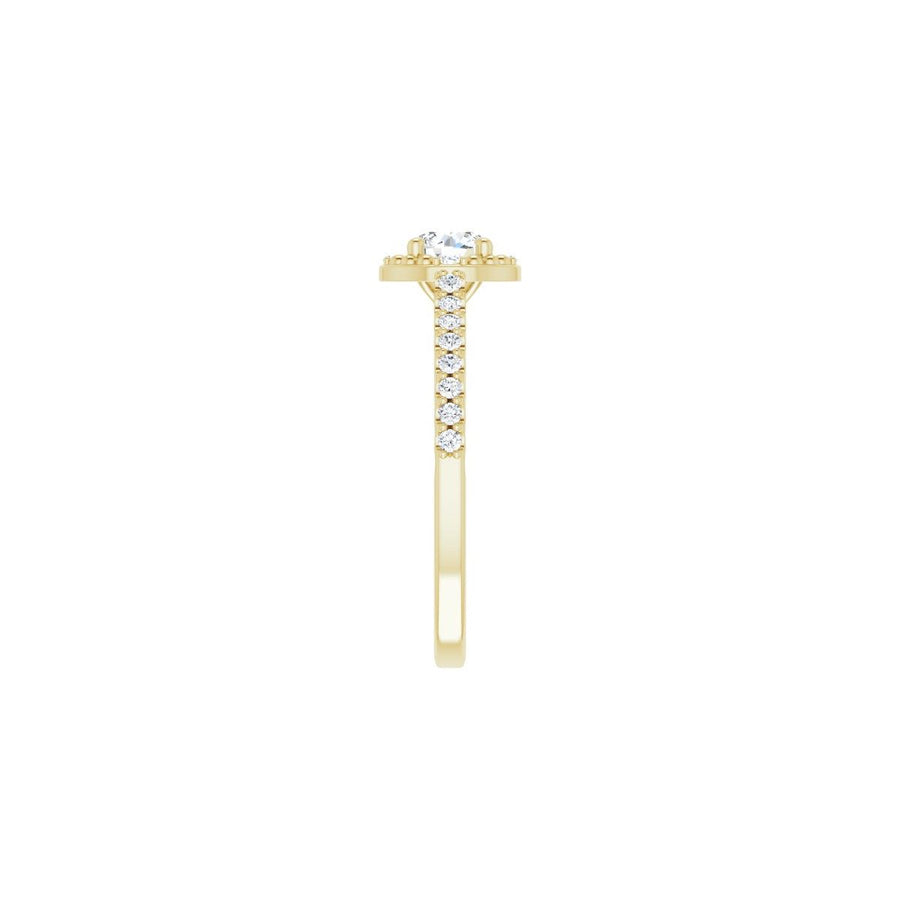 Round Halo-Style Beaded Engagement Ring Semi-Mount - gallery - Series 123144