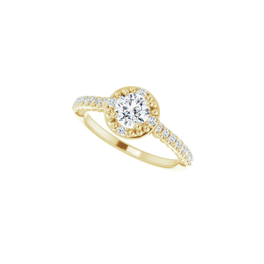 Round Halo-Style Beaded Engagement Ring Semi-Mount - gallery - Series 123144