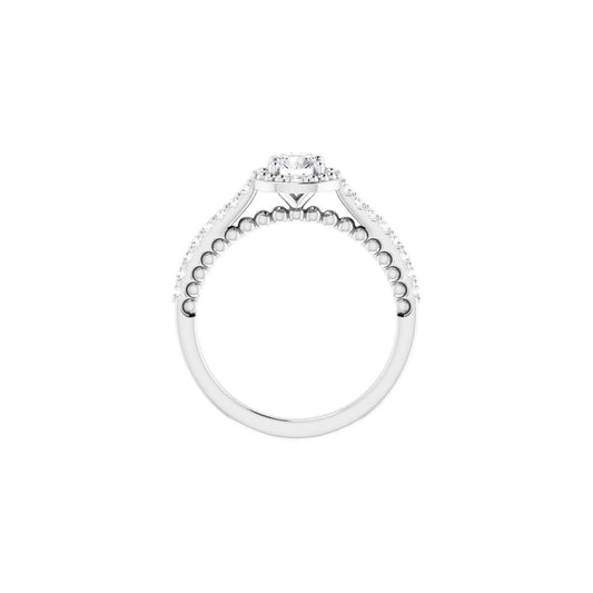 Round Halo-Style Beaded Engagement Ring Semi-Mount - gallery - Series 123144