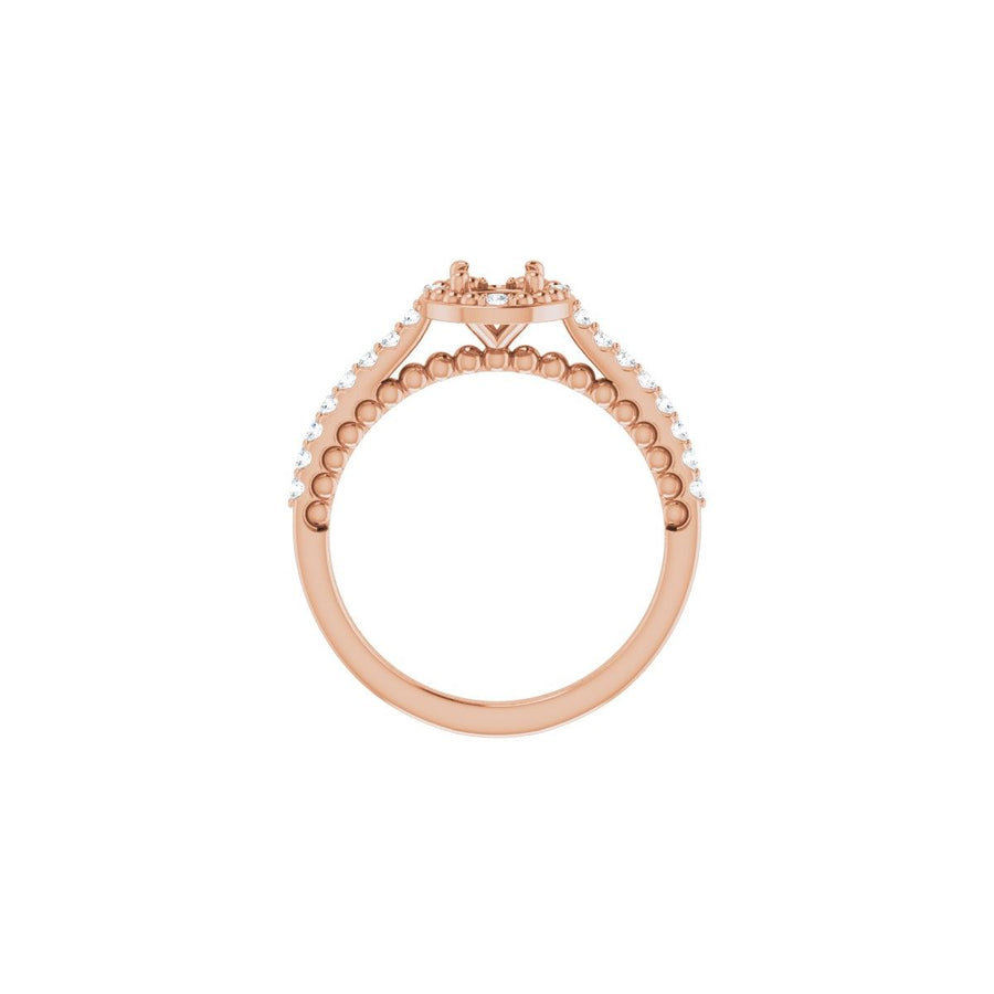 Round Halo-Style Beaded Engagement Ring Semi-Mount - gallery - Series 123144