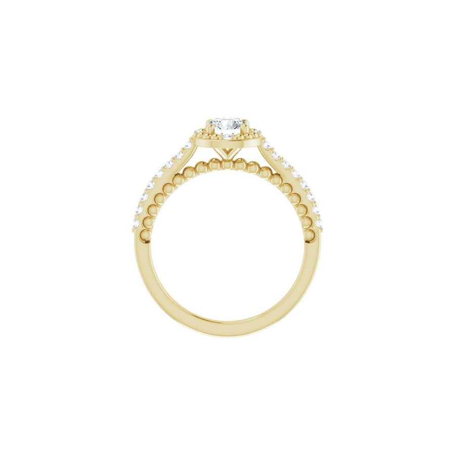 Round Halo-Style Beaded Engagement Ring Semi-Mount - gallery - Series 123144