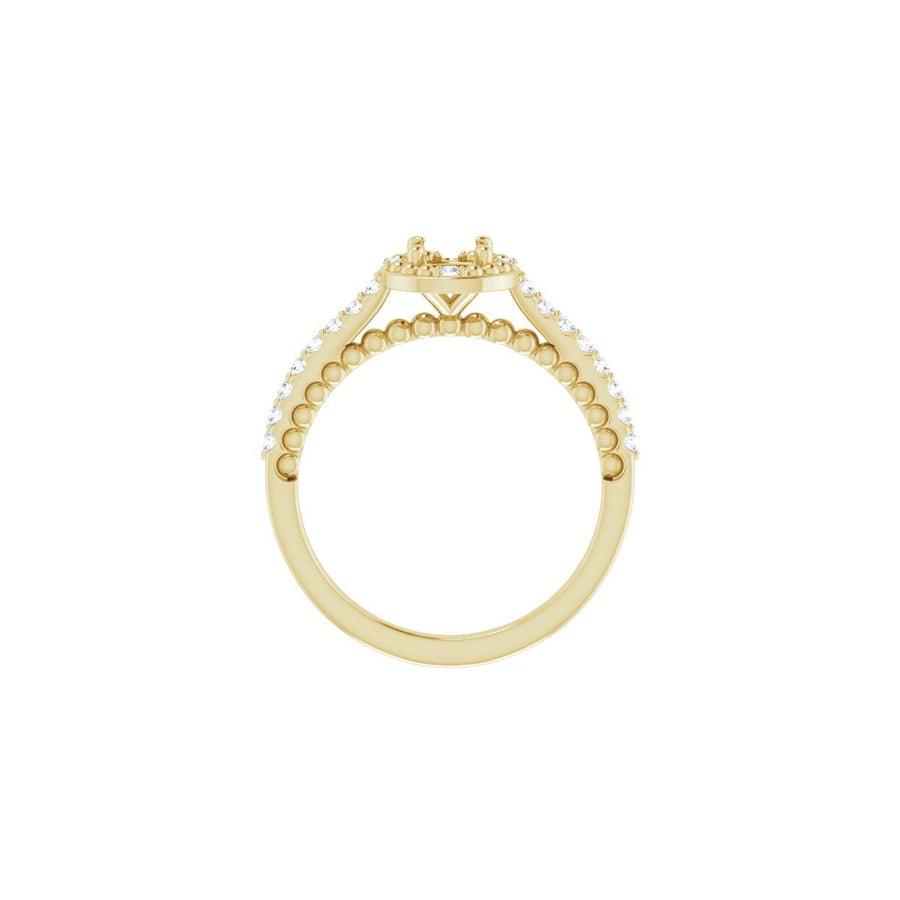 Round Halo-Style Beaded Engagement Ring Semi-Mount - gallery - Series 123144