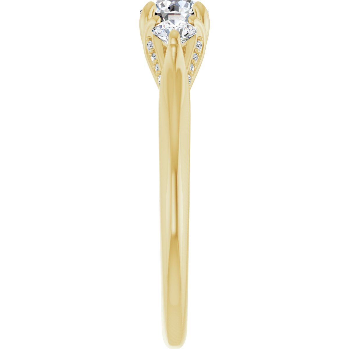 Round Three-Stone Engagement Ring Semi-Mount - gallery - Series 123164