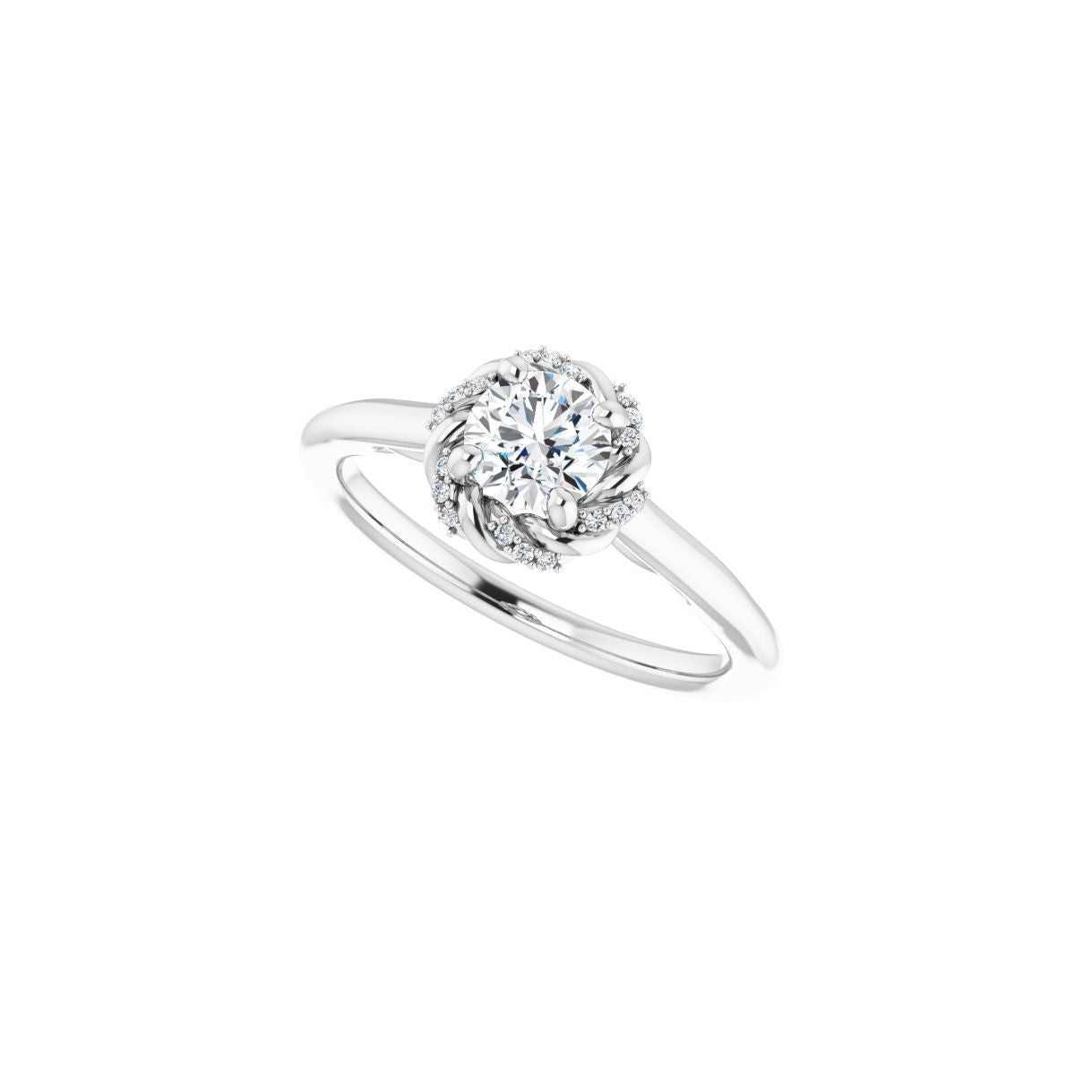 Round Halo-Style Rope Engagement Ring Semi-Mount - gallery - Series 123183