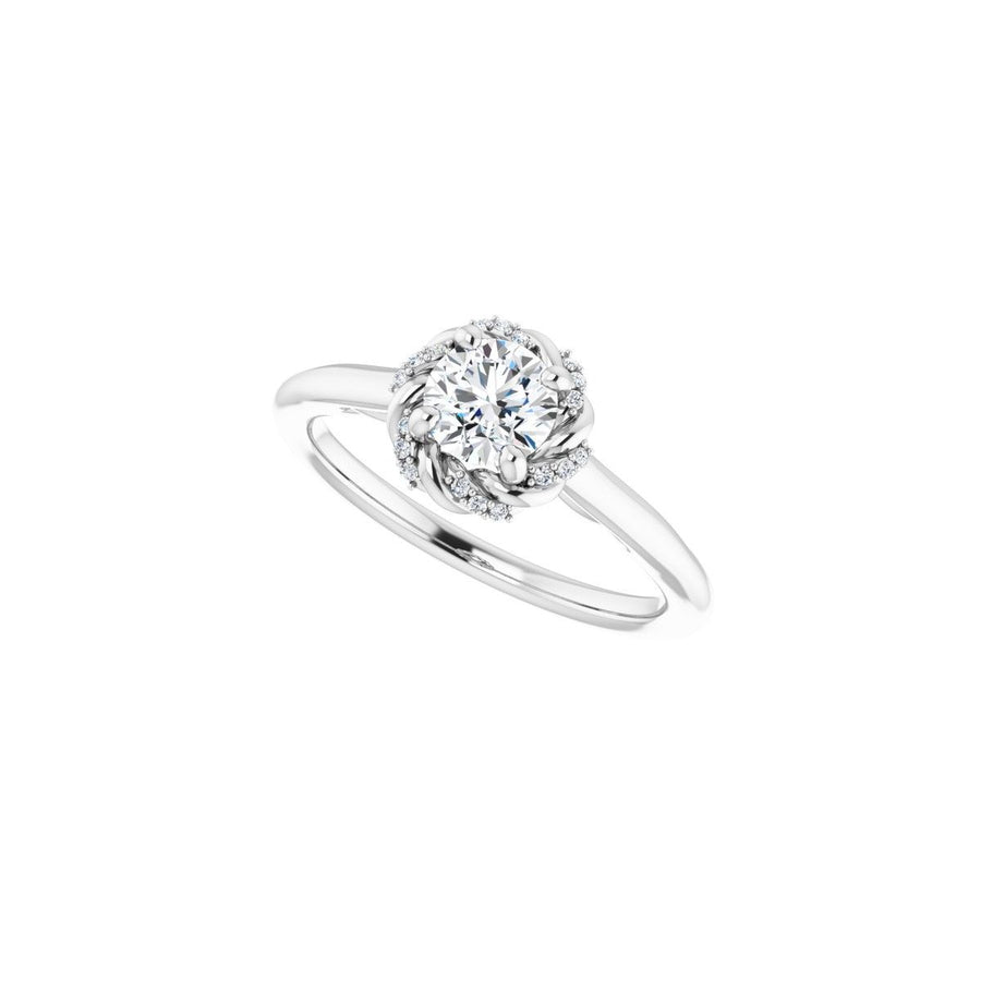 Round Halo-Style Rope Engagement Ring Semi-Mount - gallery - Series 123183