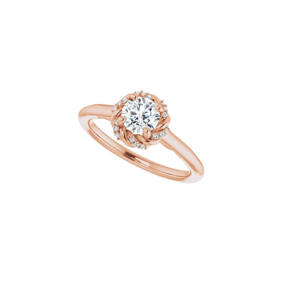 Round Halo-Style Rope Engagement Ring Semi-Mount - gallery - Series 123183