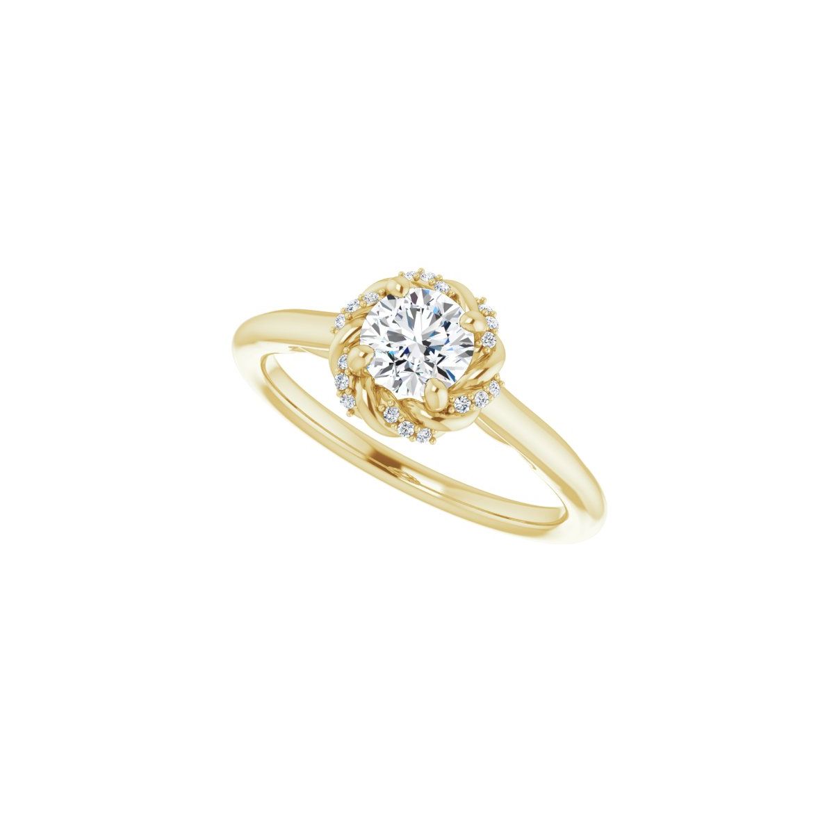 Round Halo-Style Rope Engagement Ring Semi-Mount - gallery - Series 123183