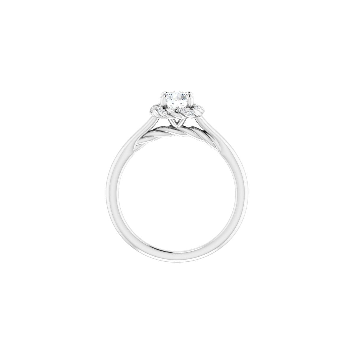 Round Halo-Style Rope Engagement Ring Semi-Mount - gallery - Series 123183
