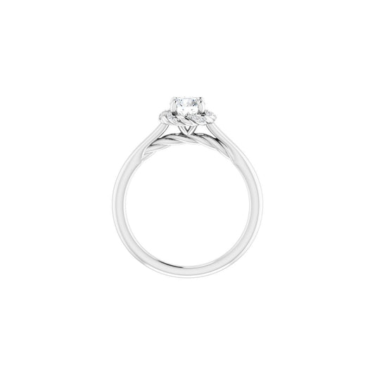 Round Halo-Style Rope Engagement Ring Semi-Mount - gallery - Series 123183