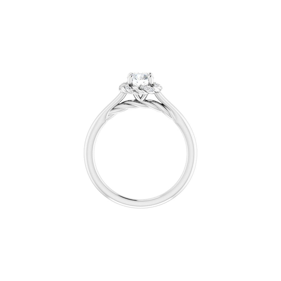Round Halo-Style Rope Engagement Ring Semi-Mount - gallery - Series 123183