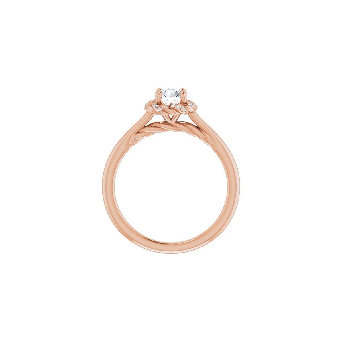 Round Halo-Style Rope Engagement Ring Semi-Mount - gallery - Series 123183