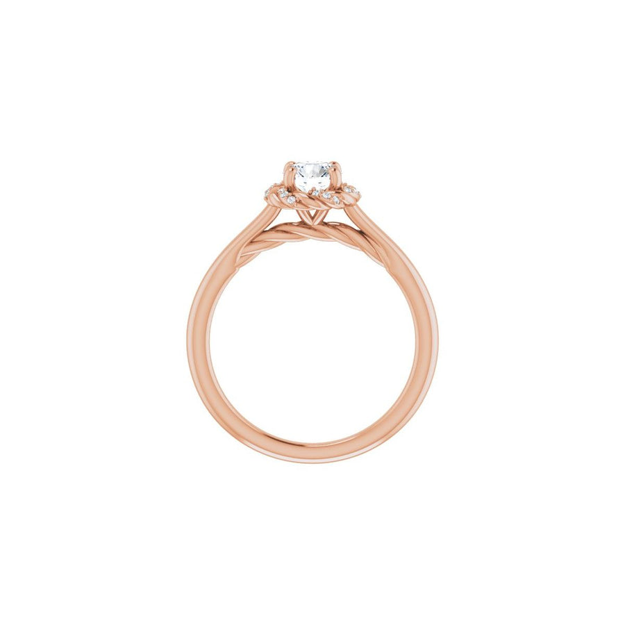 Round Halo-Style Rope Engagement Ring Semi-Mount - gallery - Series 123183