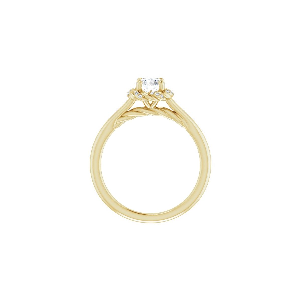Round Halo-Style Rope Engagement Ring Semi-Mount - gallery - Series 123183