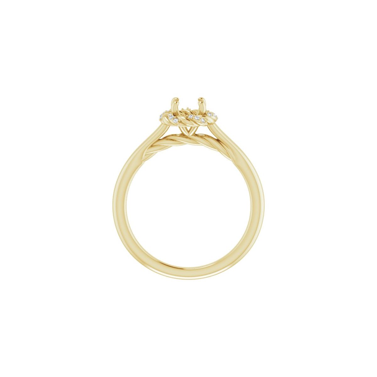 Round Halo-Style Rope Engagement Ring Semi-Mount - gallery - Series 123183