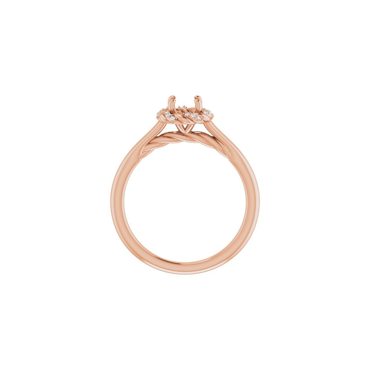 Round Halo-Style Rope Engagement Ring Semi-Mount - gallery - Series 123183