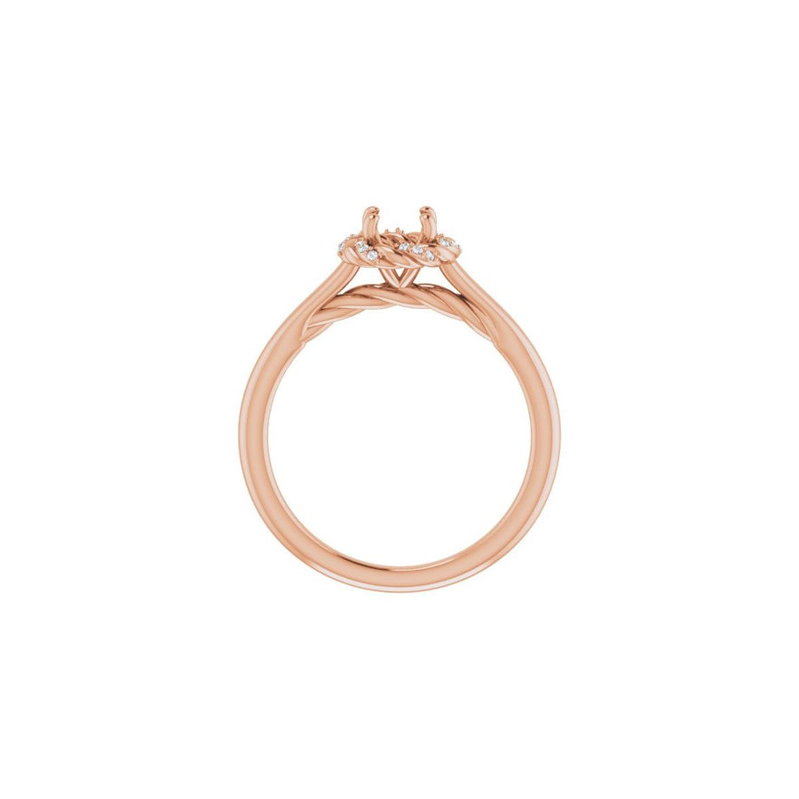 Round Halo-Style Rope Engagement Ring Semi-Mount - gallery - Series 123183