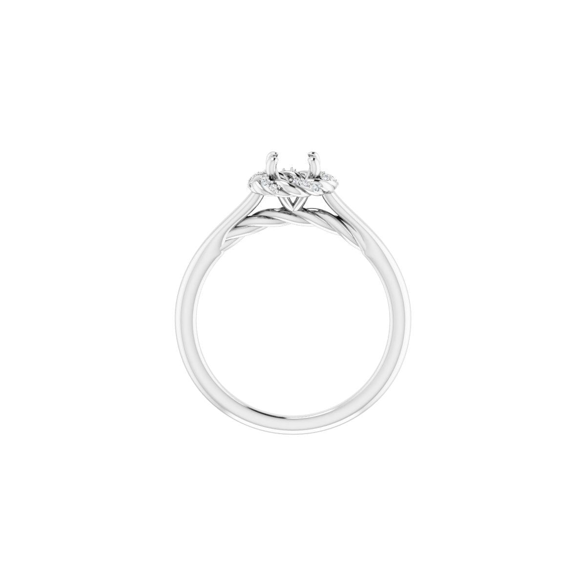 Round Halo-Style Rope Engagement Ring Semi-Mount - gallery - Series 123183