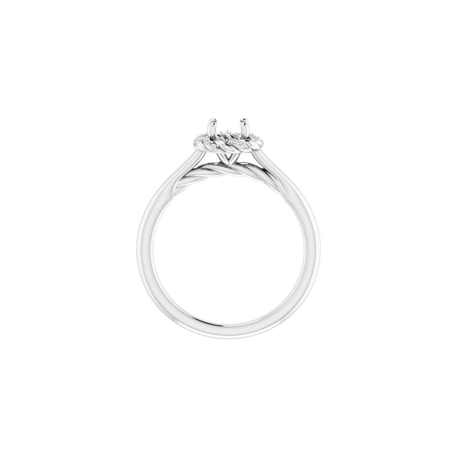 Round Halo-Style Rope Engagement Ring Semi-Mount - gallery - Series 123183